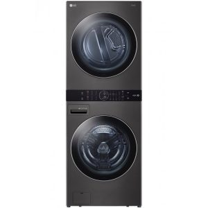 LG 27" Black Steel WashTower With Center Control Single Unit Front Load 4.5 Cu. Ft. Washer And 7.4 Cu. Ft. Gas Dryer Combo