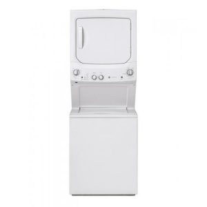 GE Unitized Spacemaker 27" White Stack Washer With Gas Dryer