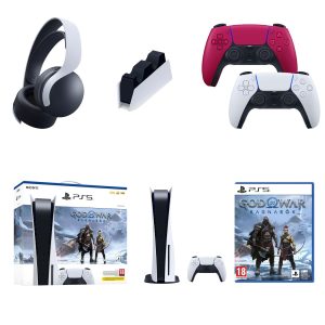 Sony PS5 God Of War Ragnarok Bundle - PS5 God Of War Bundle Disc Extra Controller Headset Charging Dok