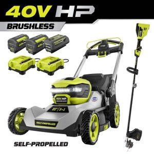 40V HP Brushless Whisper Series 21. in Walk Behind Self-Propelled All Wheel Drive Mower - 6.0 Ah Batteries & Charger