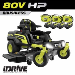 80V HP Brushless 54 in. Battery Electric Cordless Zero Turn Riding Mower (3) 80V Batteries (4) 40V Batteries and Charger