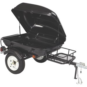 Ultra-Tow Tag-Along Pull Behind Motorcycle Cargo Trailer — Steel Frame, 16.6 Cu.Ft. Storage, 600-Lb. Load Capacity