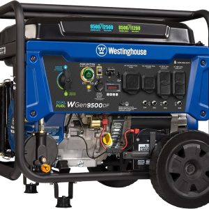 Westinghouse 12,500/9,500-Watt Tri-Fuel Portable Generator with Remote Start, Transfer Switch Outlet and Co Sensor
